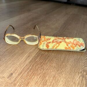 American Optical Eyeglasses Frame, Lenses Brown Round Full Rim 130 Small Vintage